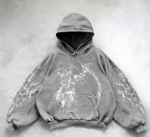 Hooded Printed Hip Hop Y2G Streetwear Sweatshirt