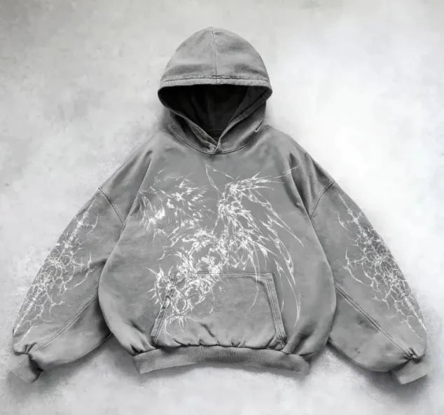 Hooded Printed Hip Hop Y2G Streetwear Sweatshirt