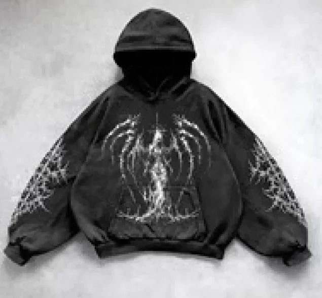 Hooded Printed Hip Hop Y2G Streetwear Sweatshirt