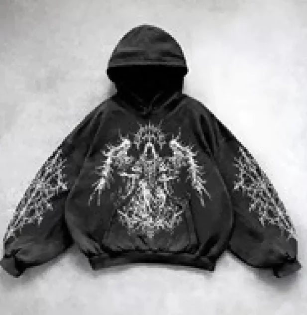 Hooded Printed Hip Hop Y2G Streetwear Sweatshirt