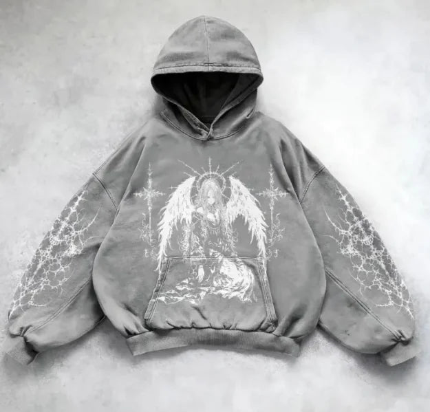 Hooded Printed Hip Hop Y2G Streetwear Sweatshirt